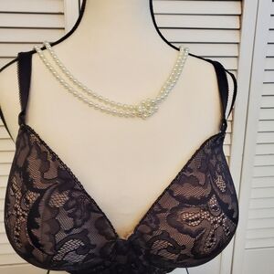 Bali Black Lace Lightly Lined Underwire Bra, Size 42C